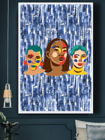 Blue Canvas Paper Digital Wall Art