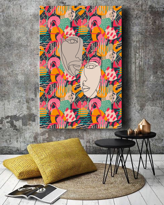 Multi-Colored Canvas Paper Digital Wall Art