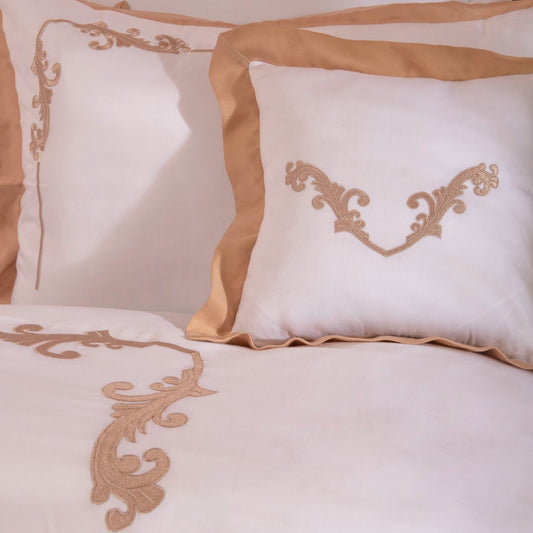 Signature White 500 TC Embroidered Cotton Bedsheet