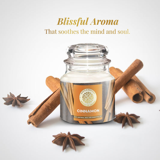 House of Aroma Cinnamon Scented Candle for Aromatherapy, Made with 100% Natural Wax and Essential Oils