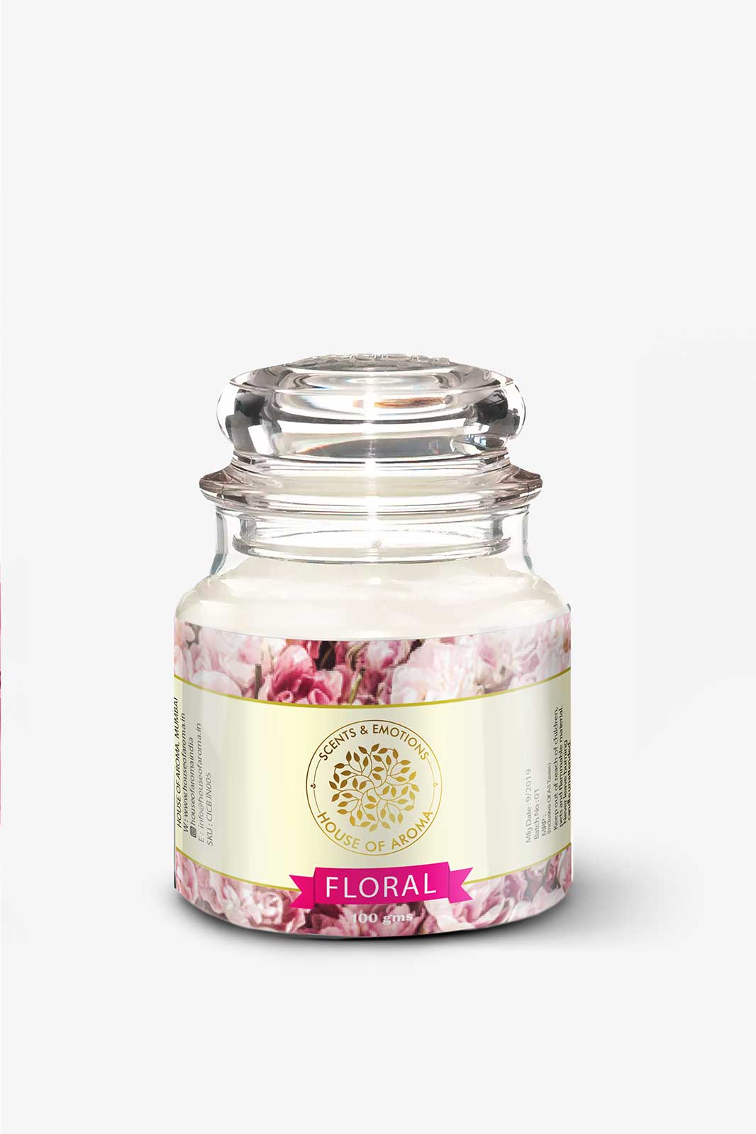 House of Aroma Floral Bell Jar Candle