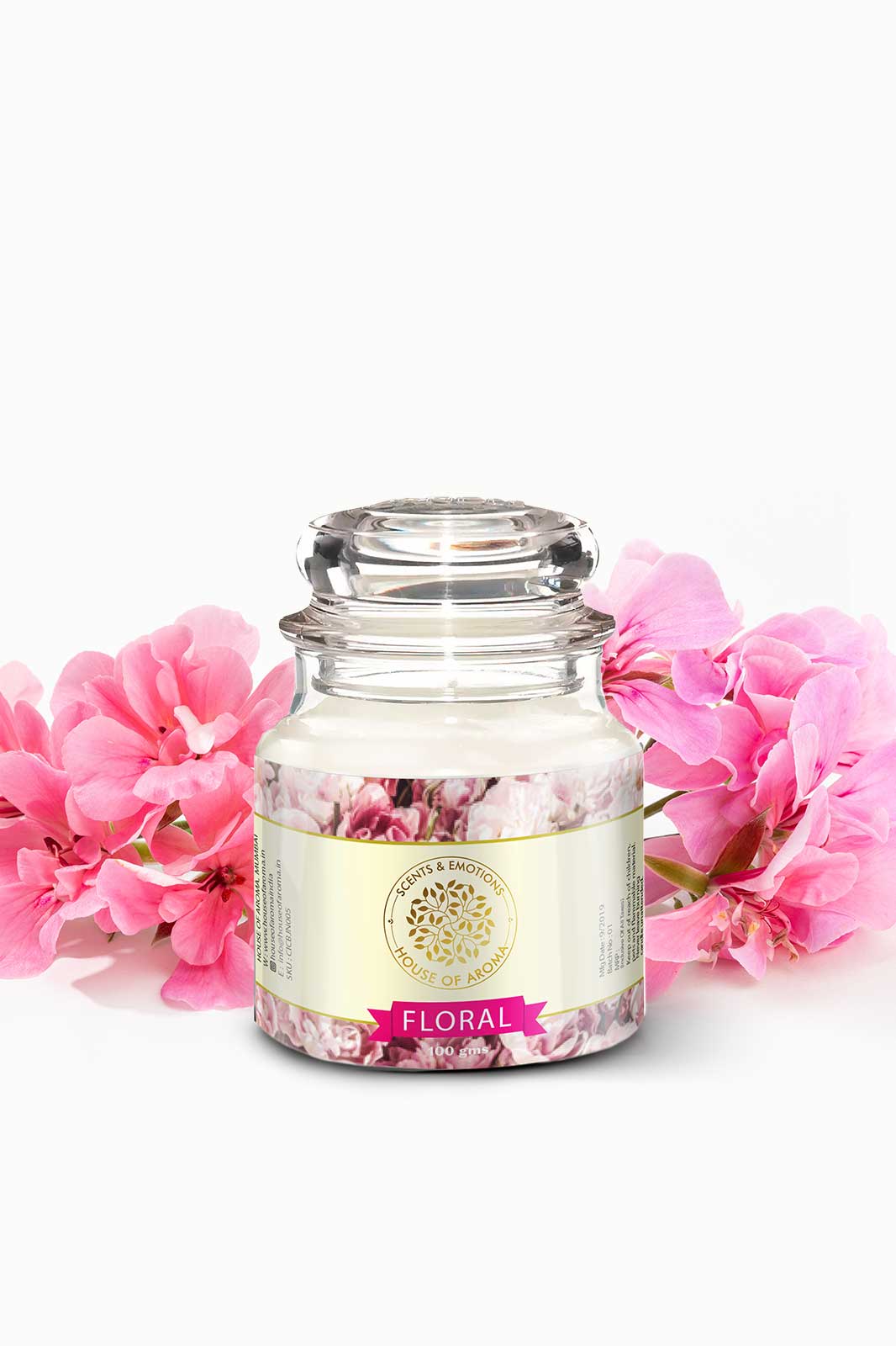 House of Aroma Floral Bell Jar Candle