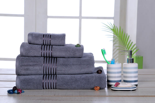 LetsDry 'Valencia' Towel Combo |Set of 4| 1 Bath Sheet, 1 Bath, 2 Hand