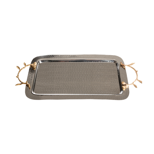 Steel Tray with Brass Handles
