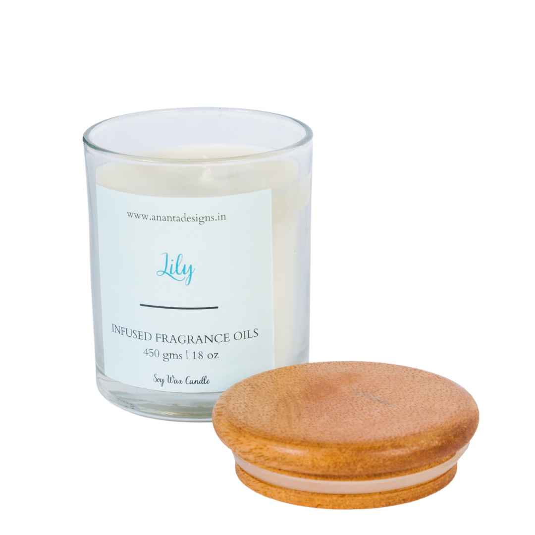 Lily Soy Wax Glass Candle