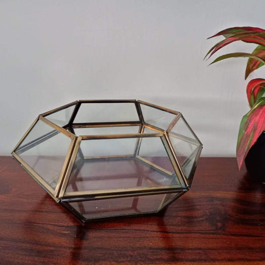 Gold Hexagon Terrarium Lantern