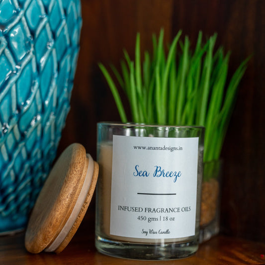 Sea Breeze Soy Wax Glass Candle