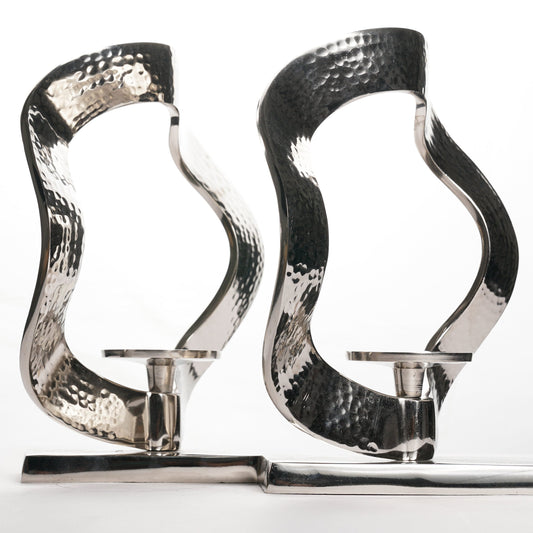 Contemporary Silver Candle Holder