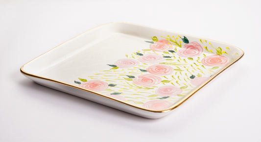 Hand Painted Square Platter