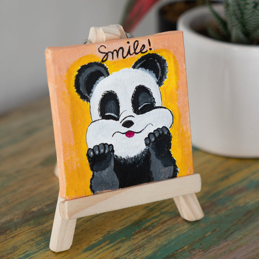 Smiley Panda Canvas Art