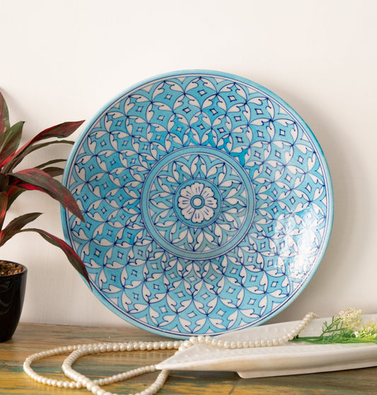 Blue Art Pottery Plate