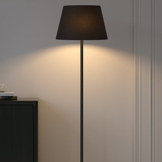 Floor Lamp Standing Modern Black 5ft Height with Black Lamp Shade 16 inches