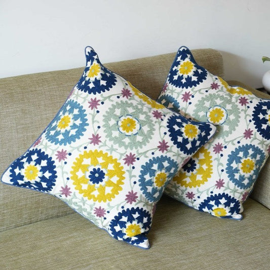 Multi-colored Moroccan Embroidery Cushion Cover